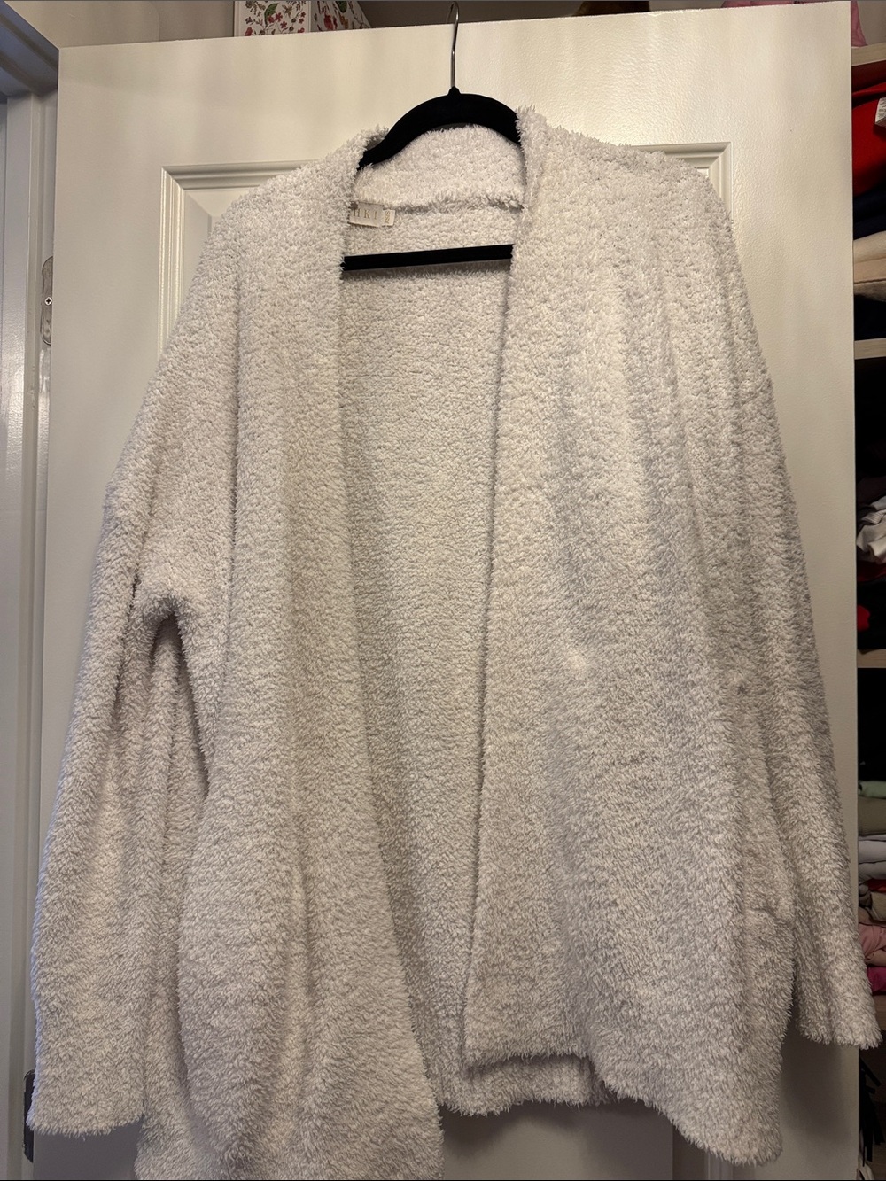 Meshki Cream Open-Front Bouclé Cardigan